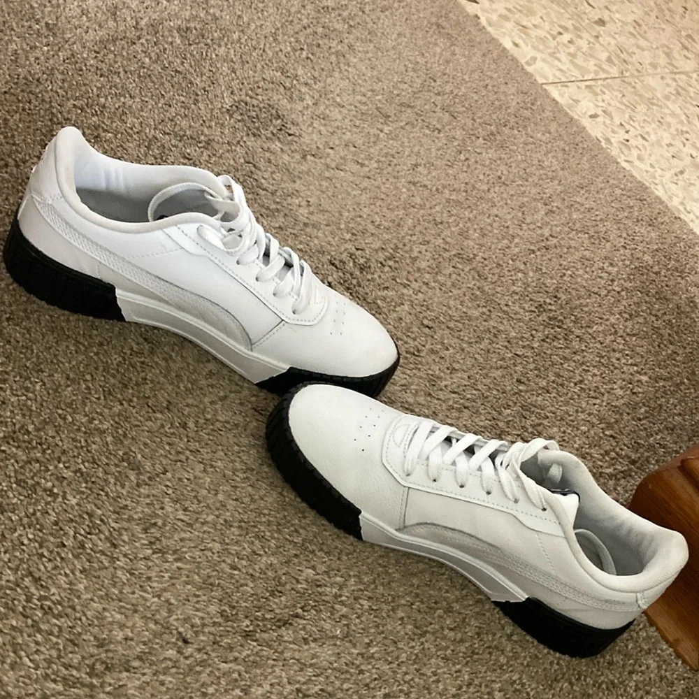 Puma White and Black Sneakers with Chunky Platform Sole - Picture 2 of 8